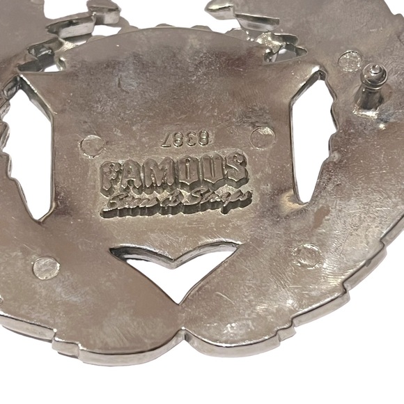 Vintage CADILLAC FAMOUS Stars & Straps men’s chrome belt buckle EUC - Picture 4 of 7